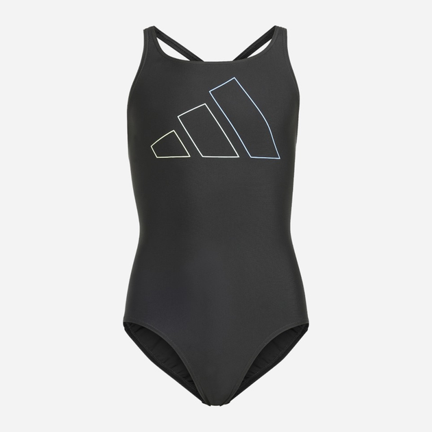 Дитячий суцільний купальник для дівчинки Adidas Big Bars Suit G IL7276 104 Чорний (4067887687355) - зображення 1