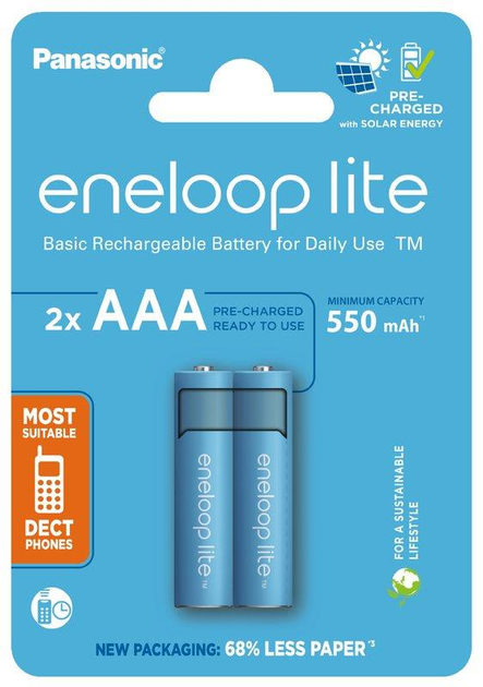 Акумулятор Panasonic Eneloop Lite AAA, 550mAh, 2шт – фото, відгуки ...