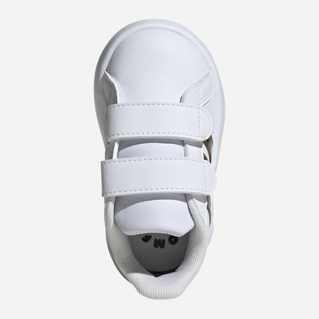 Дитячі кеди для дівчинки adidas Grand Court 2.0 Cf IG6586 22 Білі з золотистим (4067886395015) - зображення 5