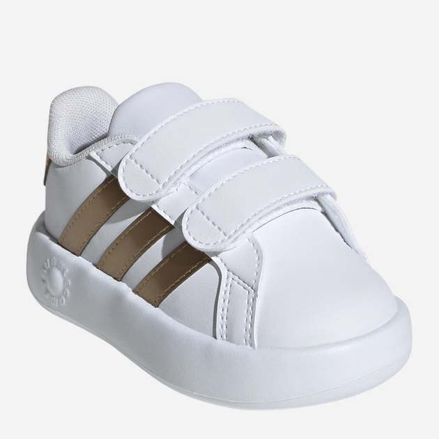 Tenisówki dziecięce dla dziewczynki Adidas Grand Court 2.0 Cf I IG6586 24 Biały/Złoty (4067886395008) - obraz 2