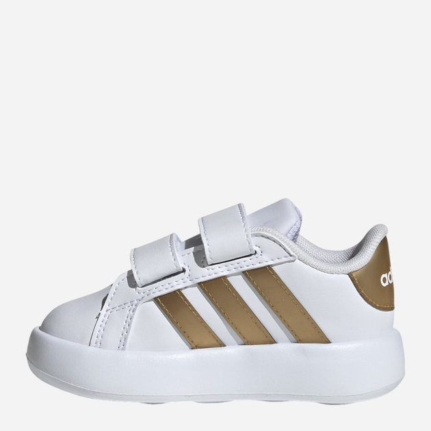 Sneakersy dziecięce dla dziewczynki adidas Grand Court 2.0 Cf I IG6586 25 Białe z złocistym (4067886398634) - obraz 3