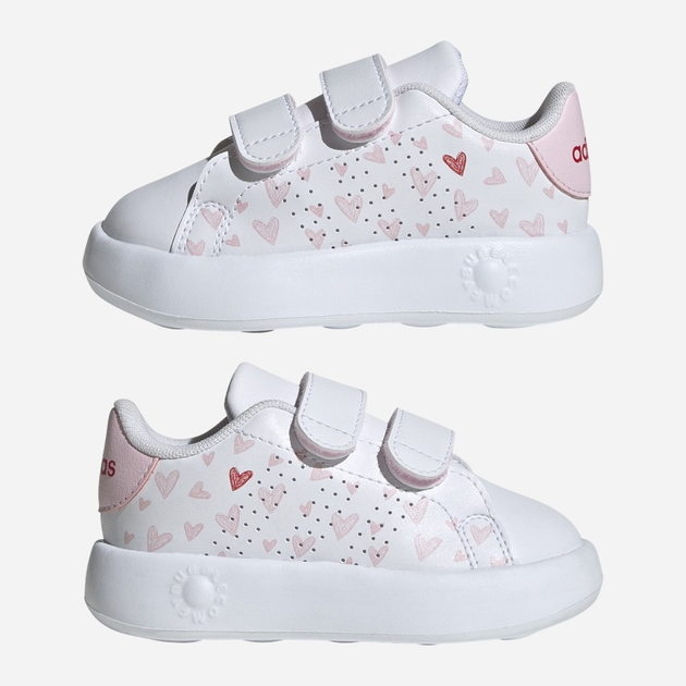 Дитячі кеди для дівчинки adidas Advantage Cf I ID5289 26 Білі з рожевим (4066759468108) - зображення 7