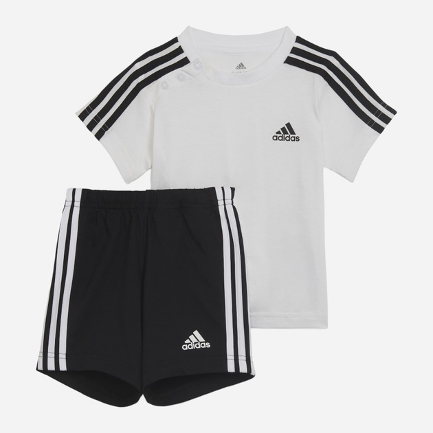 Komplet chłopięcy letni (koszulka + spodenki) adidas Essentials Sport Set H65817 86 Biały/Czarny (4065424189874) - obraz 1