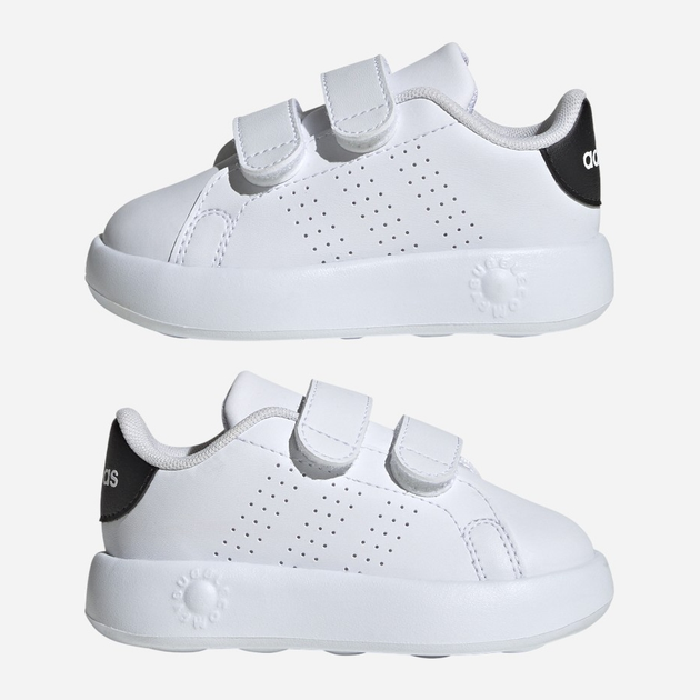 Sneakersy dziecięce dla dziewczynki na rzepy adidas Advantage Cf I ID5284 26.5 Białe z czarnym (4066765025449) - obraz 8