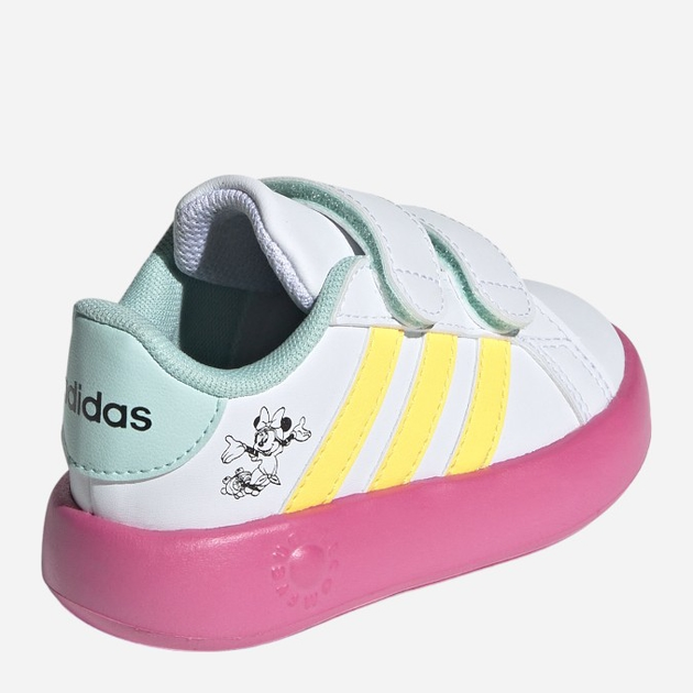 Sneakersy dziecięce dla dziewczynki adidas Grand Court Minnie CF I ID8018 23 Biały/Różowy (4066759472075) - obraz 5