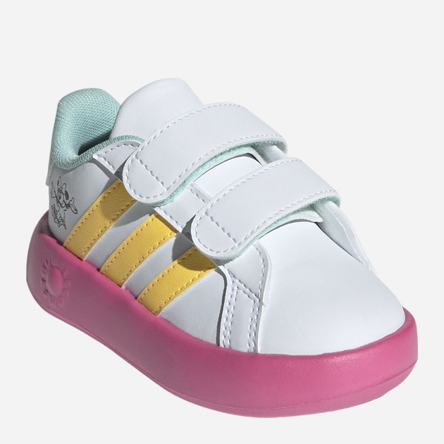 Tenisówki dziecięce dla dziewczynki adidas Grand Court Minnie CF I ID8018 24 Biały/Różowy (4066759472136) - obraz 2