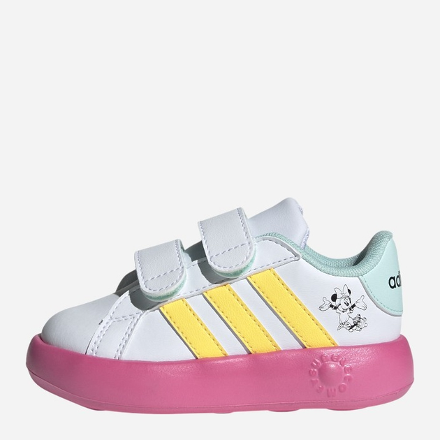 Sneakersy dziecięce dla dziewczynki adidas Grand Court Minnie CF I ID8018 24 Biały/Różowy (4066759472136) - obraz 4