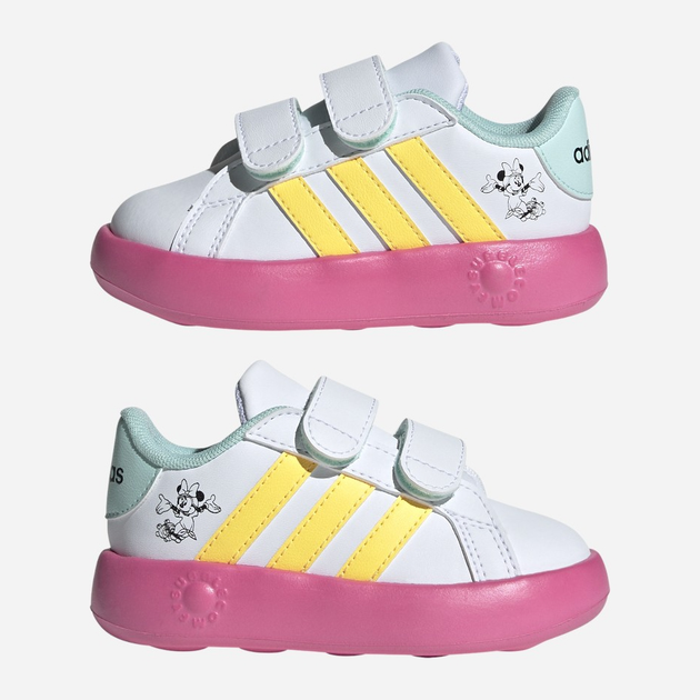 Sneakersy dziecięce dla dziewczynki adidas Grand Court Minnie CF I ID8018 24 Biały/Różowy (4066759472136) - obraz 10