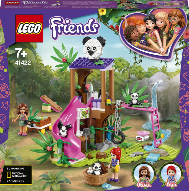 Zestaw konstrukcyjny LEGO Friends Domek na drzewie Pandy w dżungli 265 elementów (41422) - obraz 1