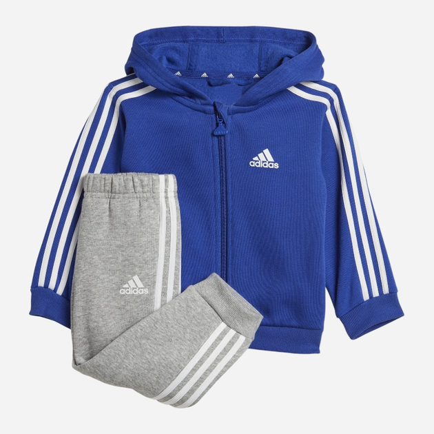 Komplet sportowy (bluza rozpinana + spodnie) chłopięcy Adidas I 3S Fz Fl Jog IB4763 98 Niebieski/Szary (4066762269099) - obraz 1