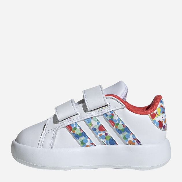 Sneakersy dziecięce dla dziewczynki na rzepy adidas Grand Court 2.0 Cf IG6498 22 Białe z wielokolorowym (4066766671096) - obraz 3