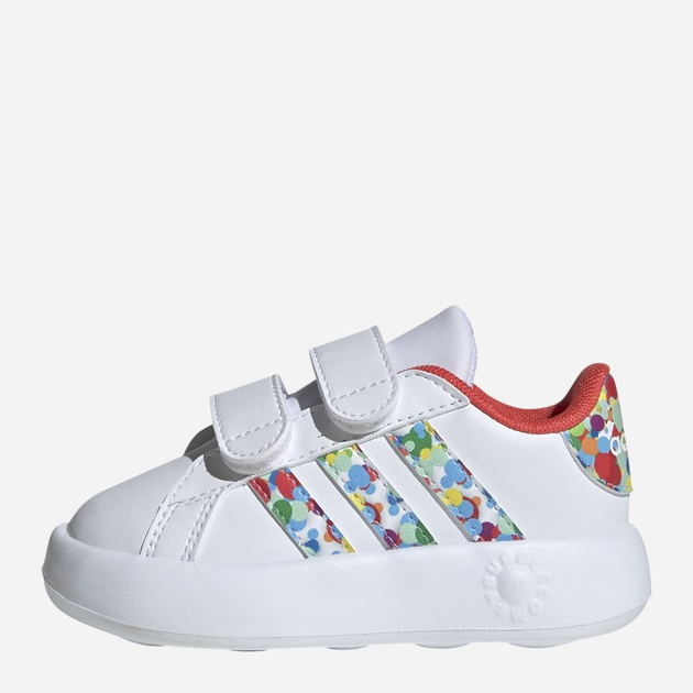 Sneakersy dziecięce dla dziewczynki na rzepy adidas Grand Court 2.0 Cf IG6498 27 Białe z wielokolorowym (4066766671171) - obraz 4