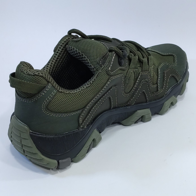 Тактичні кросівки літні Olive (олива, зелені) нубук/сітка дрібна р. 43 - зображення 2