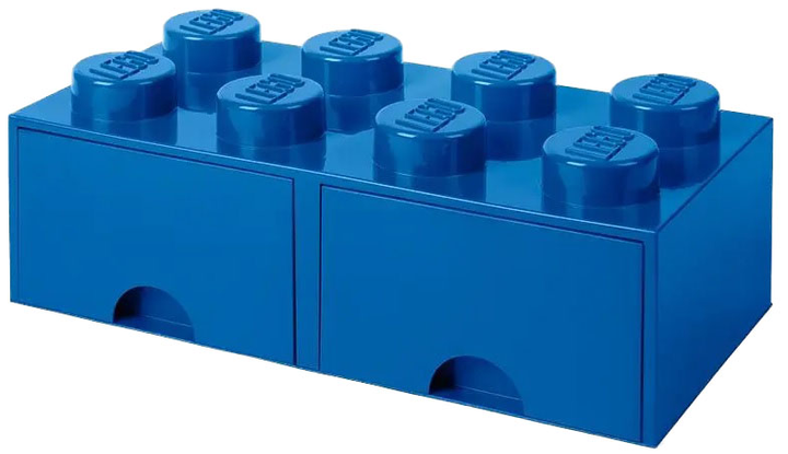 Pudełko LEGO Storage Brick 8 z szufladą i ośmioma wypustkami Niebieskie (40061731) - obraz 2