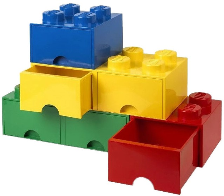 Pudełko LEGO Storage Brick 8 z szufladą i ośmioma wypustkami Niebieskie (40061731) - obraz 5