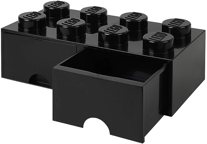 Pudełko LEGO Storage Brick 8 z szufladą i ośmioma wypustkami Czarny (40061733) - obraz 3