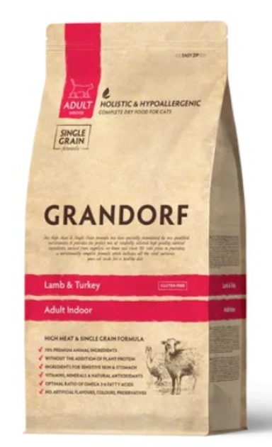 Сухой корм для взрослых кошек Grandorf CAT ADULT INDOOR Lamb &Turkey ...