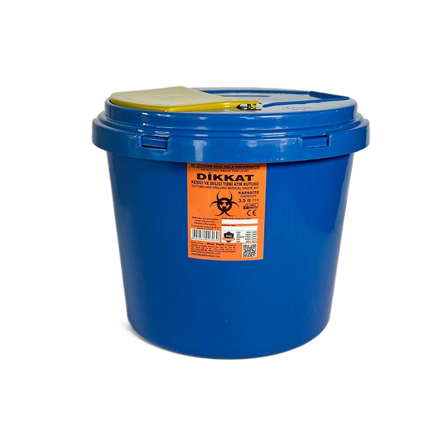 Контейнер для утилизации острых медицинских отходов 3.5 л, вторичный пластик, синий - изображение 1