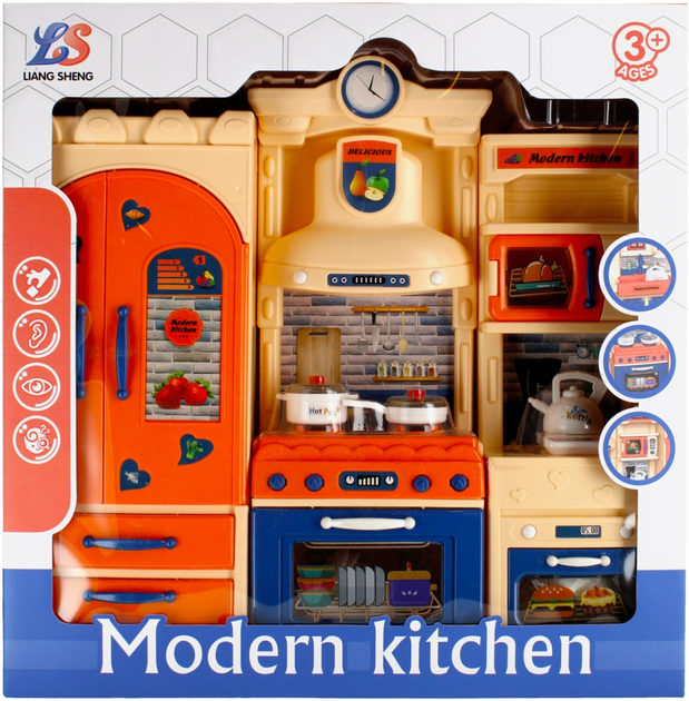 Кухонні меблі для ляльок Mega Creative Modern Kitchen 482792 з аксесуарами (5908275183037) - зображення 1