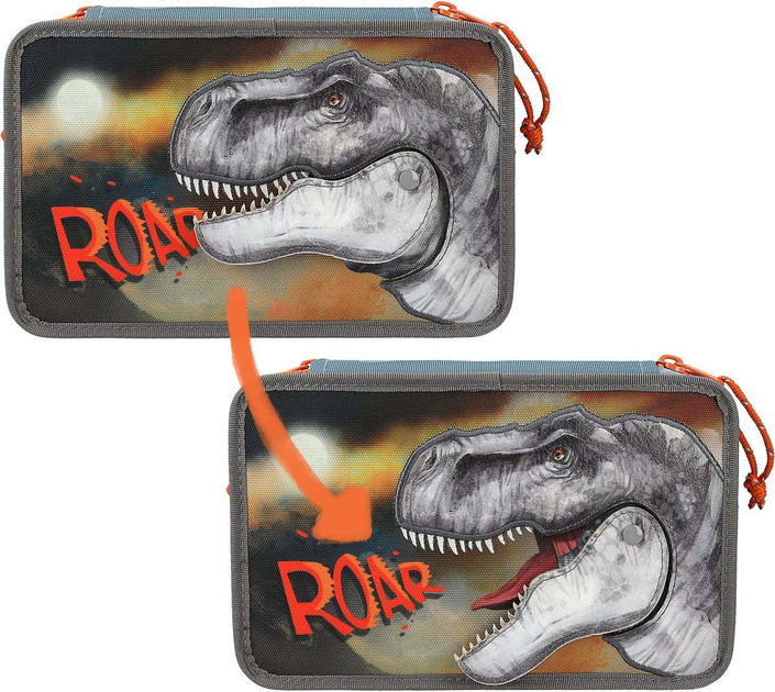 Piornik potrójny Dino World Roar z wyposażeniem (4010070613822) - obraz 2