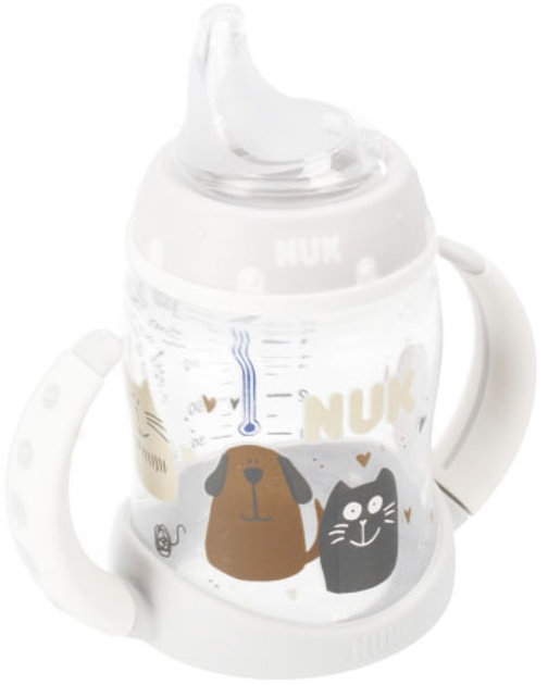 Пляшечка для годування Nuk First Choice Learning Bottle Cat & Dog Біла 150 мл (4008600439875) - зображення 2