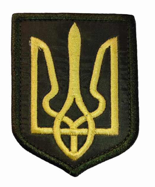 Шеврон Жовтий герб на оливі патч - изображение 1