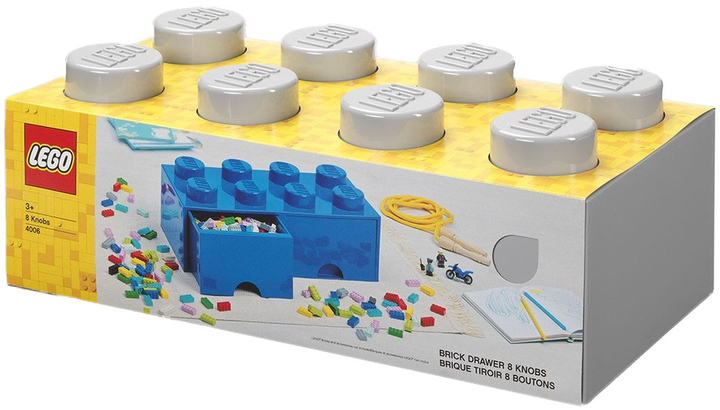 Pojemnik LEGO Storage Brick 8 z szufladami do przechowywania Szary (40061740) - obraz 1