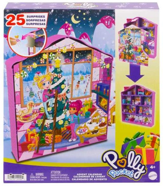 Кишенькові ляльки Mattel Polly Пряниковий будиночок Різдвяний календар на 2023 рік 25 штук (0194735109005) - зображення 1