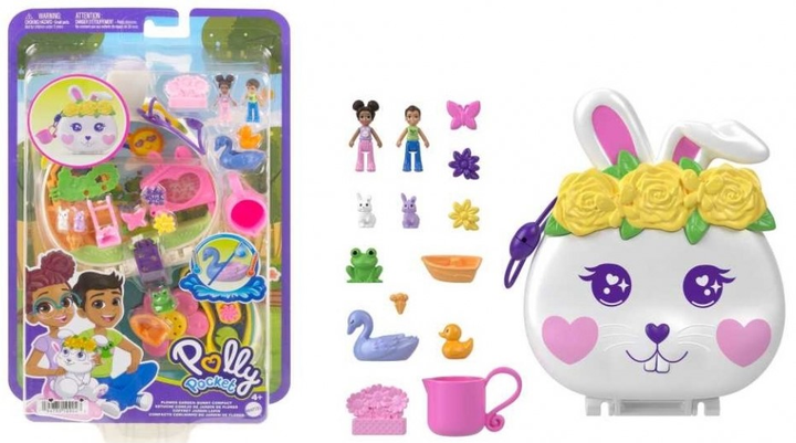 Zestaw do zabawy z figurkami Mattel Polly Pocket Flower Garden Bunny Compact Micro Doll (0194735109043) - obraz 1