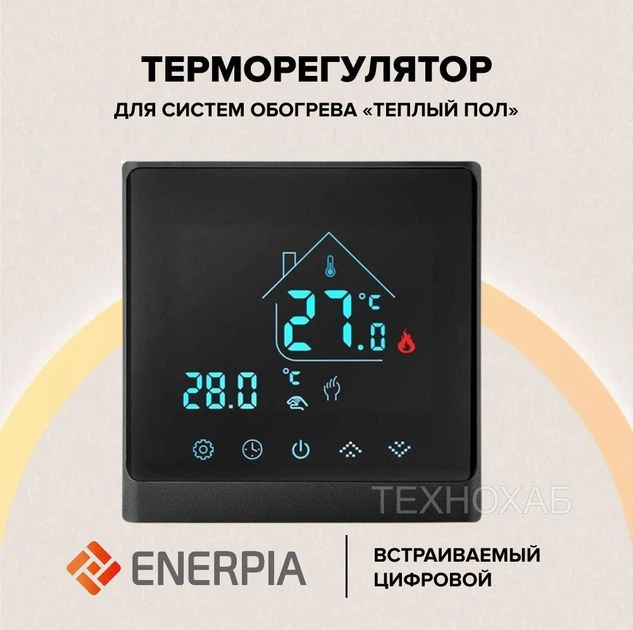 Инфракрасный пленочный теплый пол Enerpia 220Вт/м² 1м² (0.5м х 2м ...