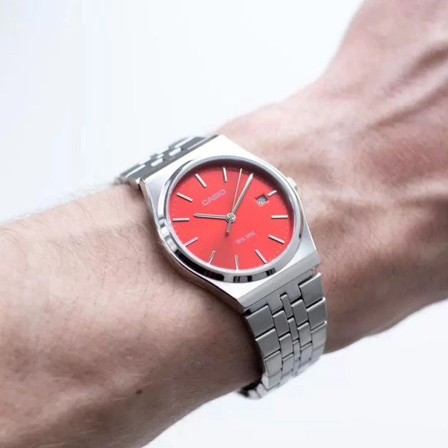 Наручные часы CASIO MTP-B145D-4A2VEF Красный/Серебристый – купить