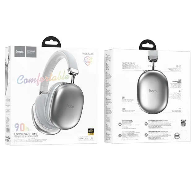 Бездротові накладні навушники HOCO W35 Max Joy BT headphones Silver (6942007612210) - Фото 4 Бездротові накладні навушники HOCO W35 Max Joy BT headphones Silver (6942007612210) - изображение 4