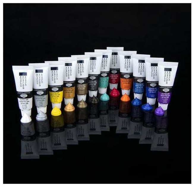 Zestaw farb akrylowych Royal & Langnickel Essentials Metalic Color 12 x 12 ml (0090672381088) - obraz 4
