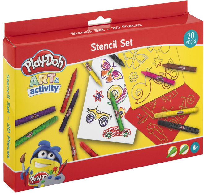 Zestaw do malowania Hasbro Play-Doh Stencil 20 elementów (8715427090382) - obraz 1