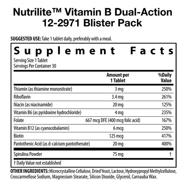 Вітаміни Amway Nutrilite Vitamin B Dual-Action (120 шт) - зображення 8