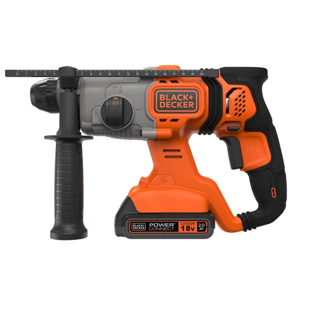 Перфоратор Black&Decker SDS-Plus,18 В, 2Ah, 1.2 Дж, 3 режими, сумка, 2.2 кг (BCD900D1S) - изображение 3