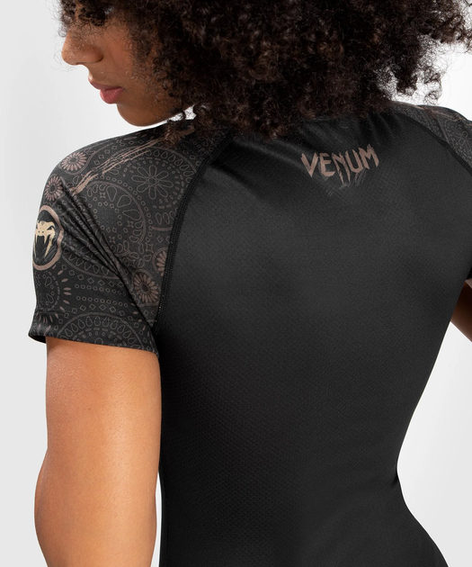 Женский рашгард Venum Women Santa Muerte Dark Side Rashguard Short Sleeves - Black Brown (VENUM-04809-124-XS) - изображение 4