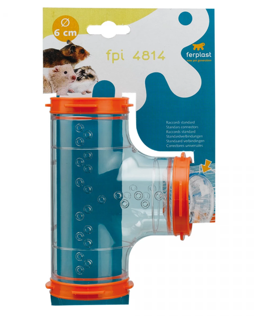 Туннель для грызунов Ferplast FPI 4814 Tube Line T Tunnel 14x10 см Ø 6 см 84814099 - изображение 2
