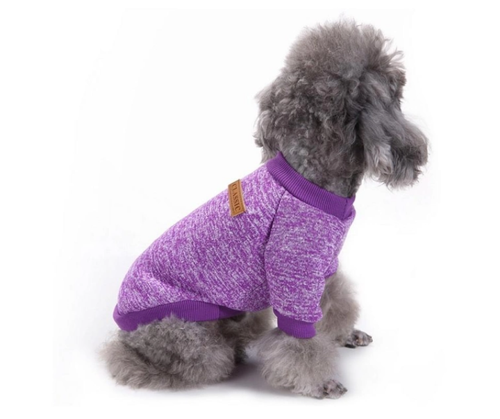 Кофта для собак та котів EcoToys Purple XS ряба фіолетова A: 20 см B: 31 см C: 19 см 7092 - Фото 5 Кофта для собак та котів EcoToys Purple XS ряба фіолетова A: 20 см B: 31 см C: 19 см 7092 - зображення 5