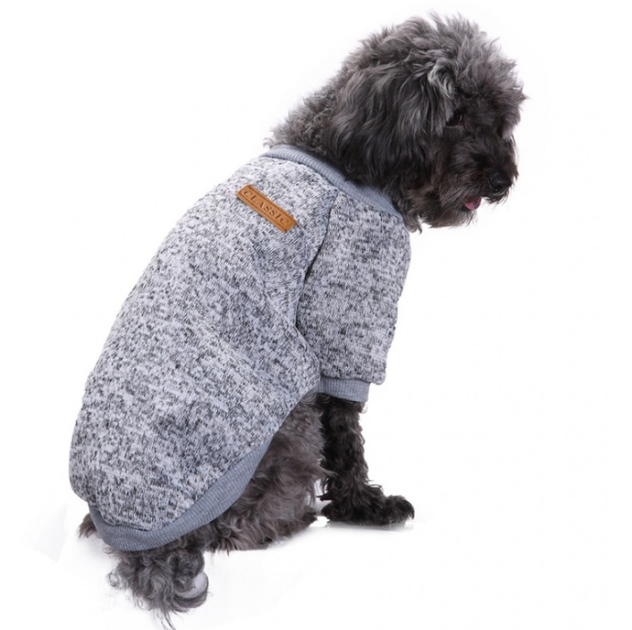 Кофта для собак и котов EcoToys Grey XS рябая серая A: 20 см B: 31 см C: 19 см 7074 - Фото 4 Кофта для собак и котов EcoToys Grey XS рябая серая A: 20 см B: 31 см C: 19 см 7074 - изображение 4