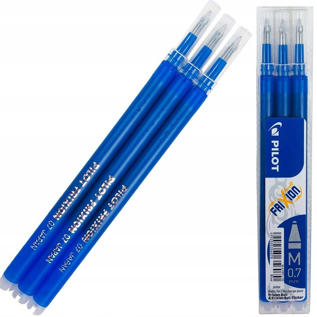 Zestaw wkładów do długopisów Pilot Frixion Point 0.7 mm Niebieskie 3 szt (5905658801533) - obraz 1
