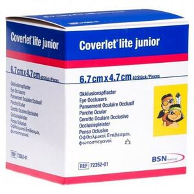 Пластыри для глаз Bsn Medical Coverlet Lite 7,7 x 5,5 см (4042809183788) - изображение 1