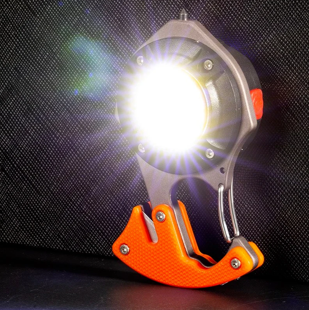 LED фонарик W5143 с аккумулятором, Type-C кабелем, карабином, магнитом и отверткой, оранжевого цвета. - изображение 5