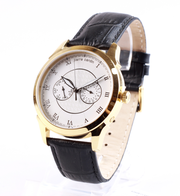 Часы Pierre Cardin PC105871F06, золотистого цвета с черным циферблатом ...