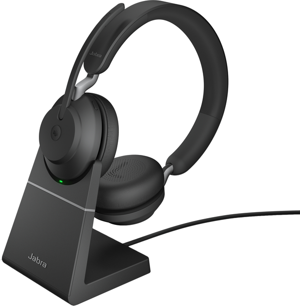 Навушники Jabra Evolve2 65 USB-A UC Stereo with Charging Stand Black (26599-989-989) - зображення 1