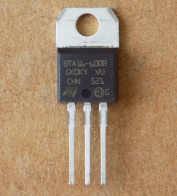Сімістор ST BTA16-600B оригінал( BTA16-600BW )(16A,600V,50mA), ТО220 ...