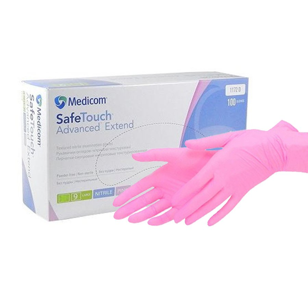 Перчатки одноразові SafeTouch Advanced Extend M Pink (без пудрі) - зображення 1