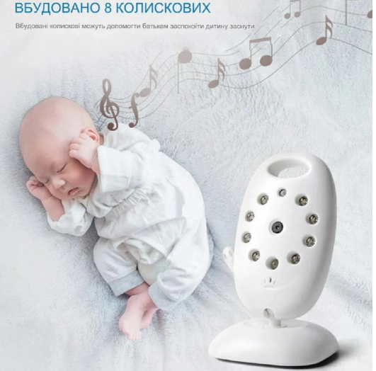 Видеоняня для ребенка VB-601-00006157 с WIfi 8 колыбельных 260 метров радиус действия на аккумуляторах с двусторонней связью и термометром - изображение 4