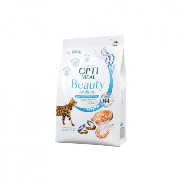 Сухой корм для кошек Optimeal Beauty Podium на основе морепродуктов 1.5