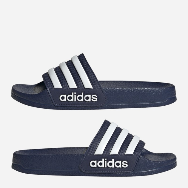 Жіночі шльопанці для пляжу adidas Adilette Shower K IF5978 37 Темно-сині з білим (4066759575516) - зображення 9